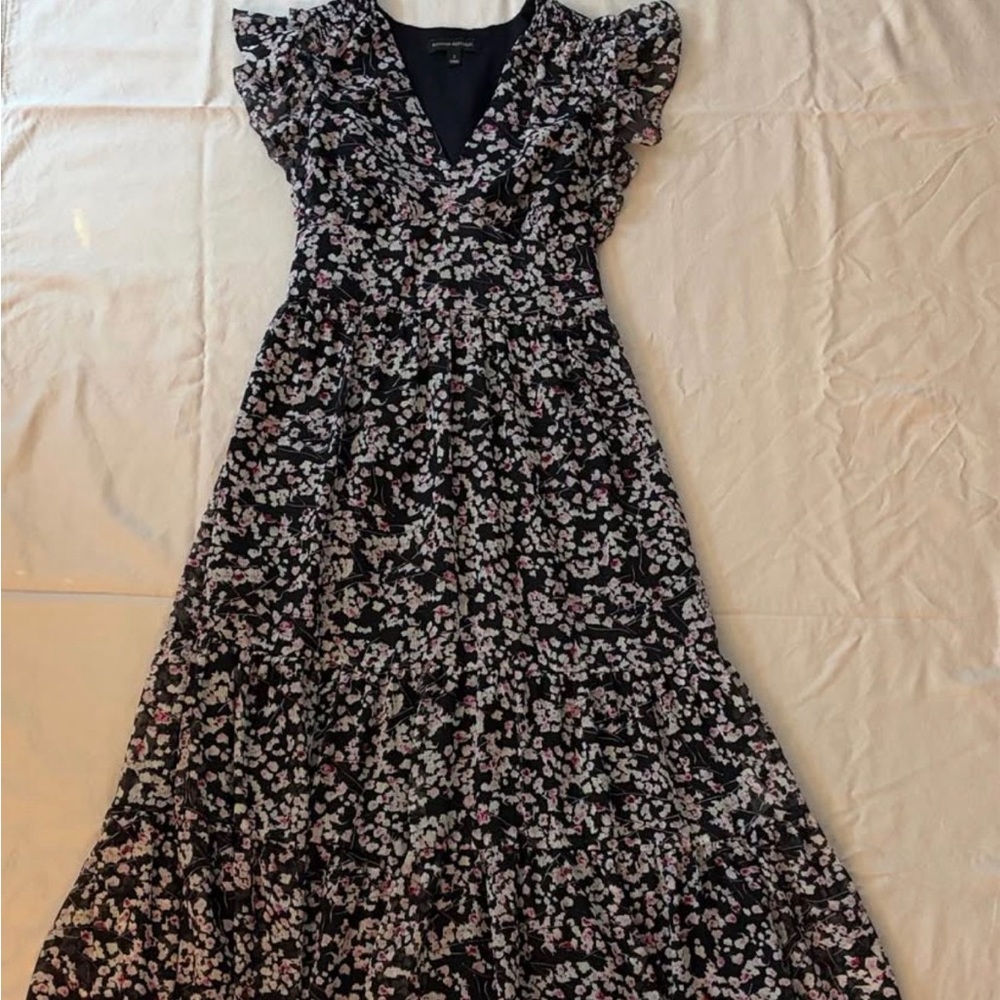 Banana Republic Black and Pink Floral Maxi Dress